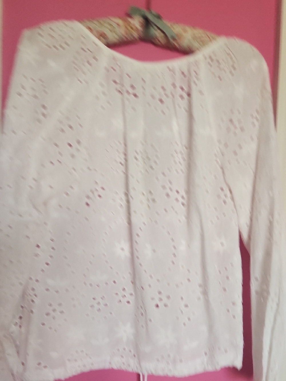 Joie White Eyelet Ruffle-Trim Blouse - Picture 8 of 14